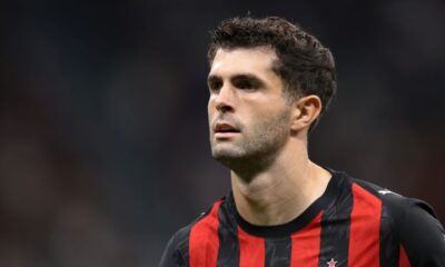 MILAN, ITALY - SEPTEMBER 23: Christian Pulisic of AC Milan during the Coppa Italia Frecciarossa Round of 16 match between AC Milan and US Lecce at Giuseppe Meazza Stadium on September 23, 2025 in Milan, Italy. (Photo by Jonathan Moscrop/Getty Images)
