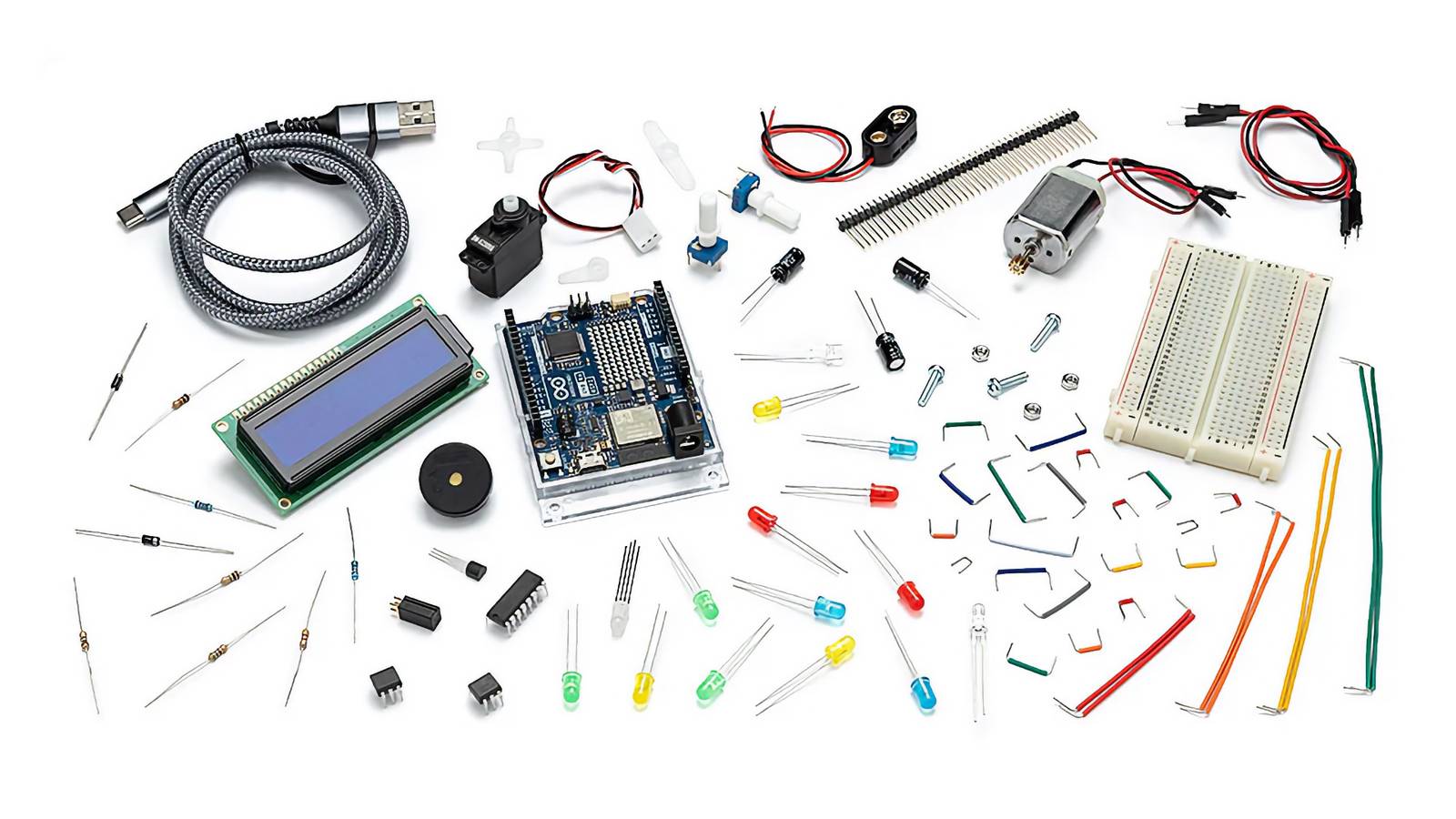 Arduino's new DIY electronics starter kit has an UNO R4 board