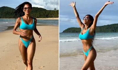 Nicole Scherzinger Stuns in Revealing Blue Bikini!