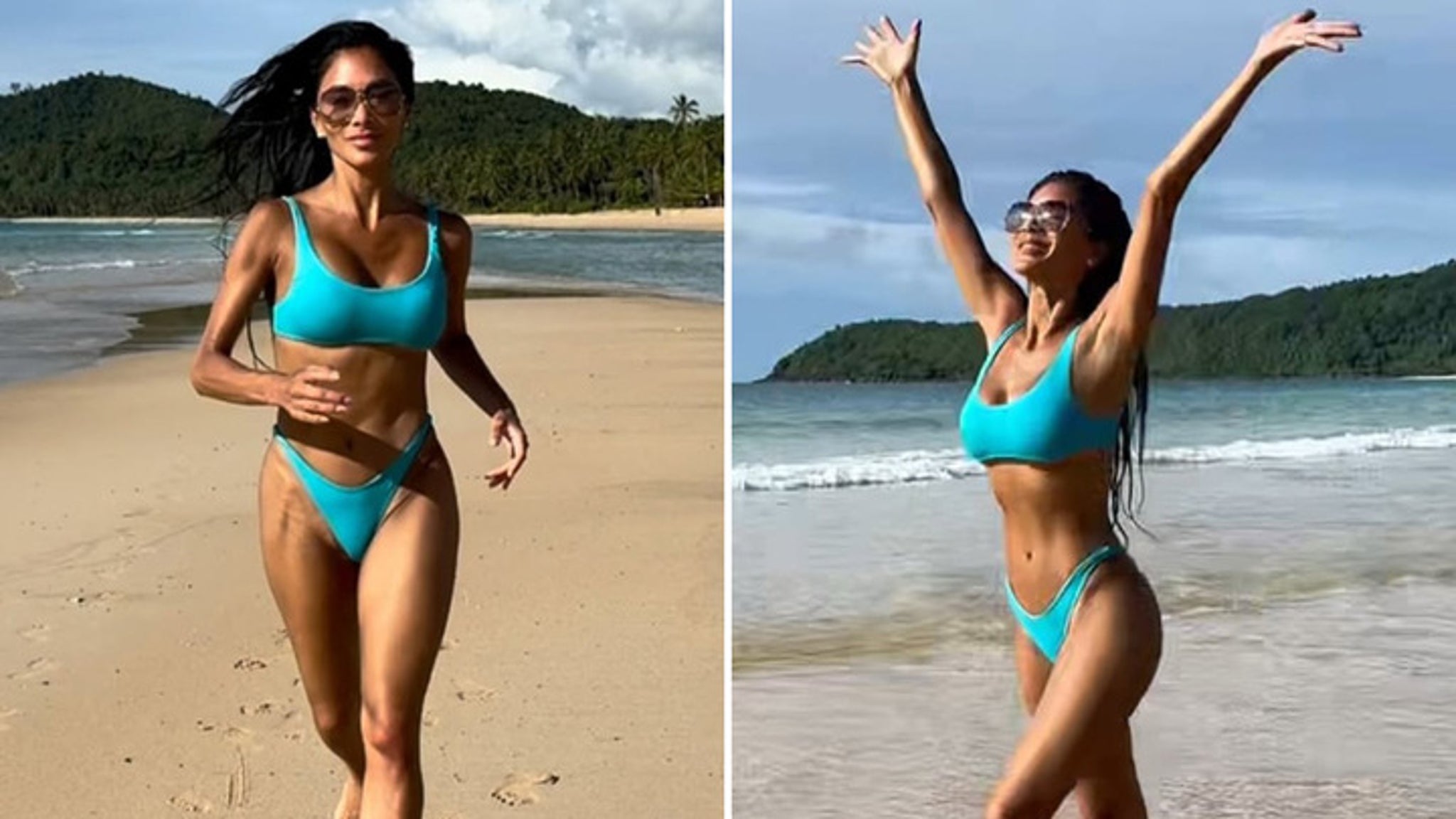 Nicole Scherzinger Stuns in Revealing Blue Bikini!