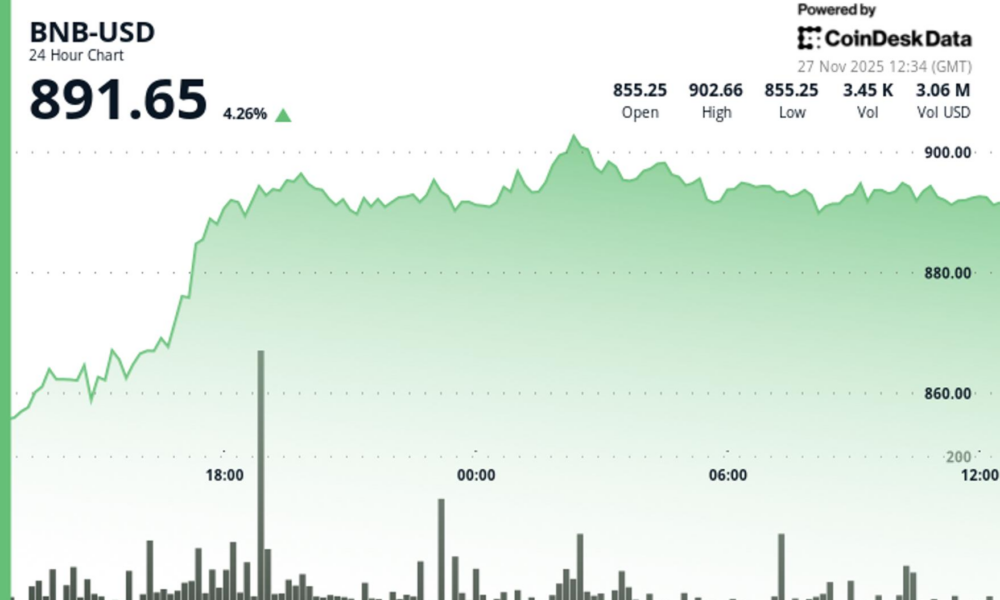BNB Holds Below $900 Level as Onchain Activity Slumps, Network Updrages Loom