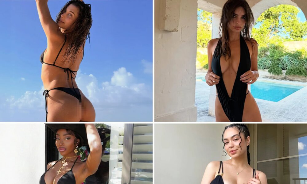 Sexy Stars In Black Bikinis ... Shop 'Til You Drop!