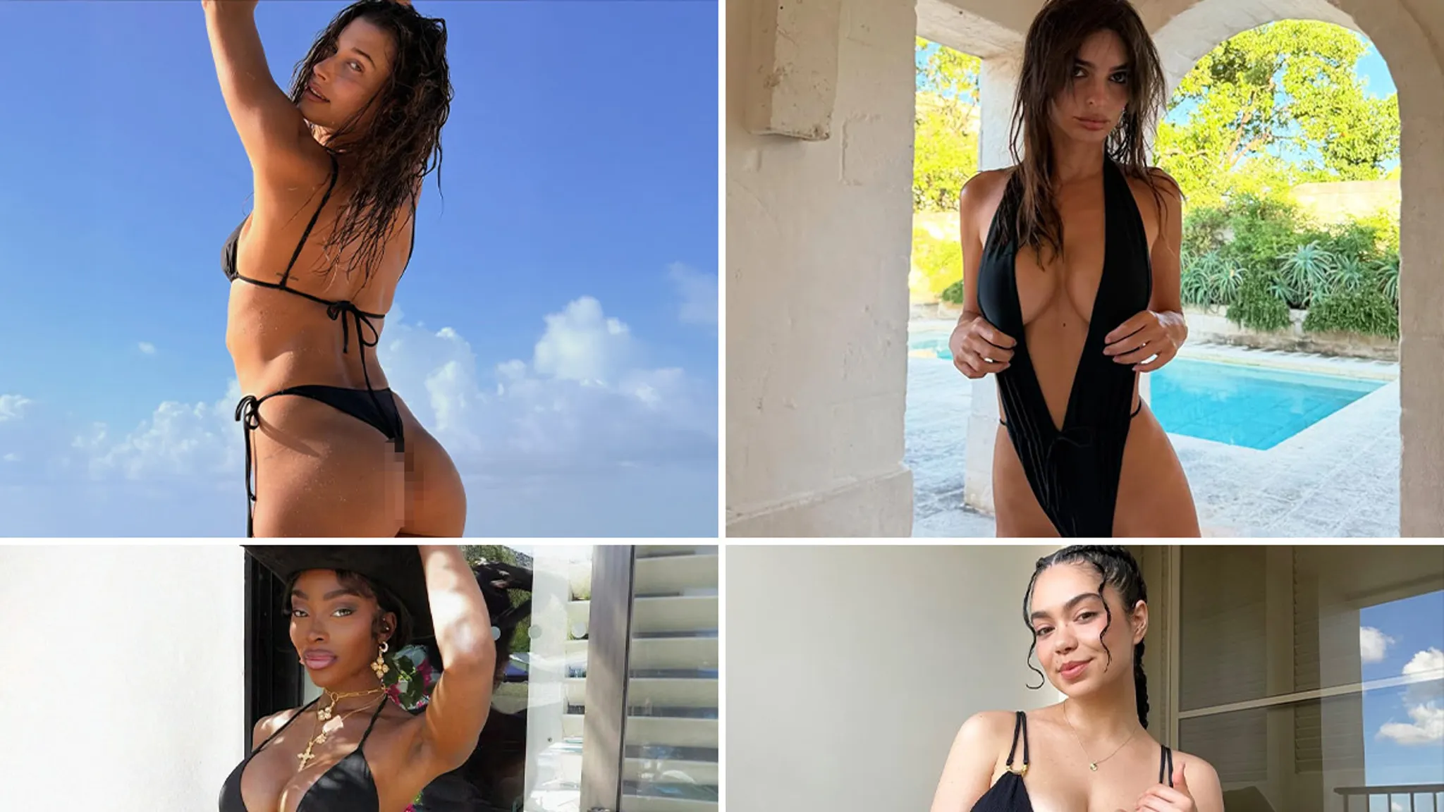 Sexy Stars In Black Bikinis ... Shop 'Til You Drop!