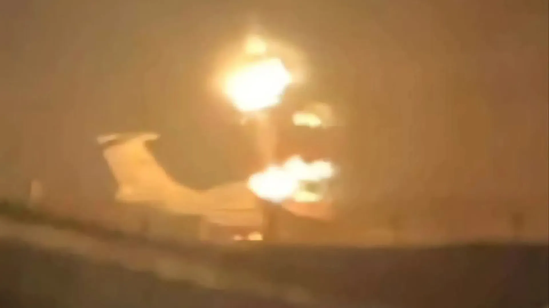 Moment Ukraine blows up secretive Russian laser plane as rare A-60 Soviet space weapon engulfed in flames at air base