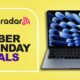 13-inch MacBook Air M4 against a yellow TechRadar deals background