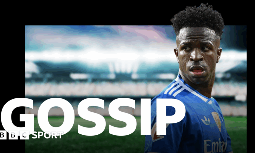 A graphic of Premier League players from every team in the division in 2025-26 season, with the Premier League trophy in front of them.