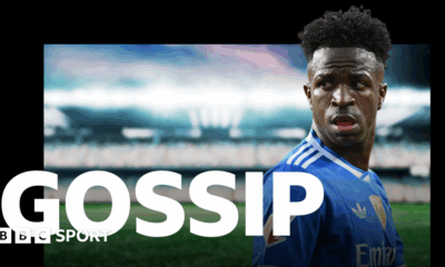 A graphic of Premier League players from every team in the division in 2025-26 season, with the Premier League trophy in front of them.