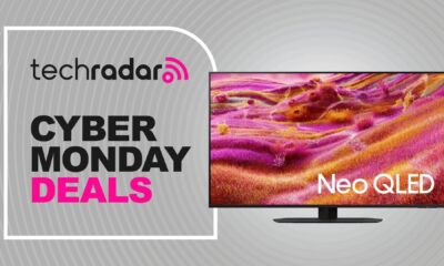 samsung qn90f on gray background