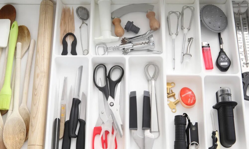 kitchen tools in drawer