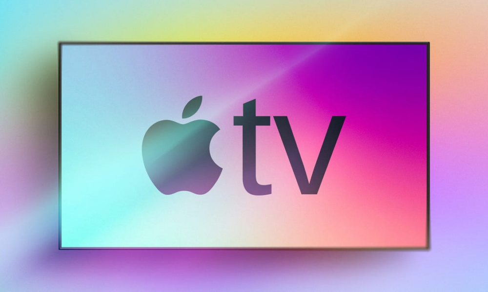 apple tv logo on tv screen