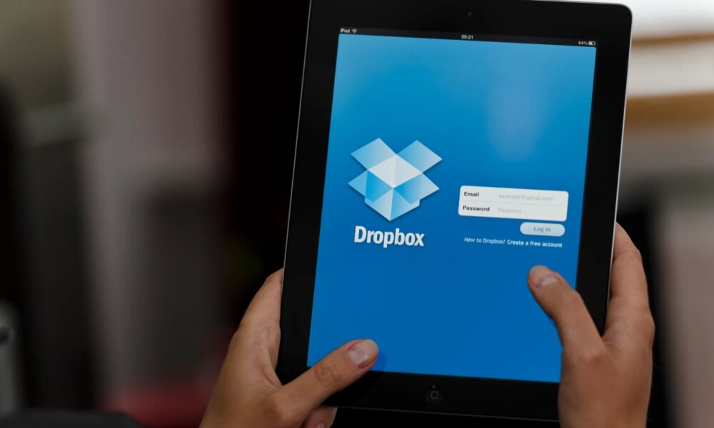 iPad device with Dropbox app