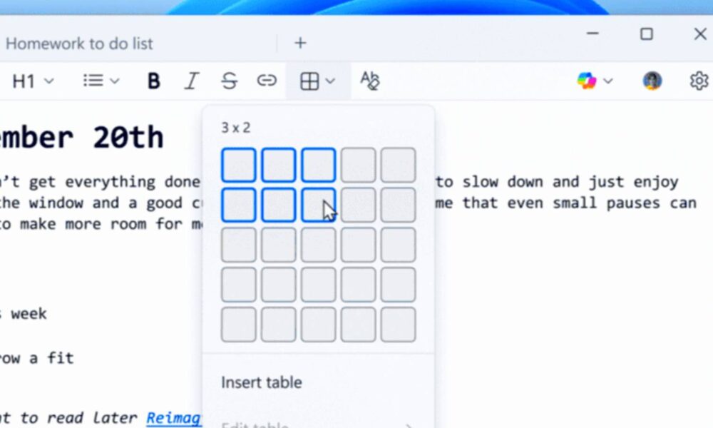 Notepad is getting Wordpad features