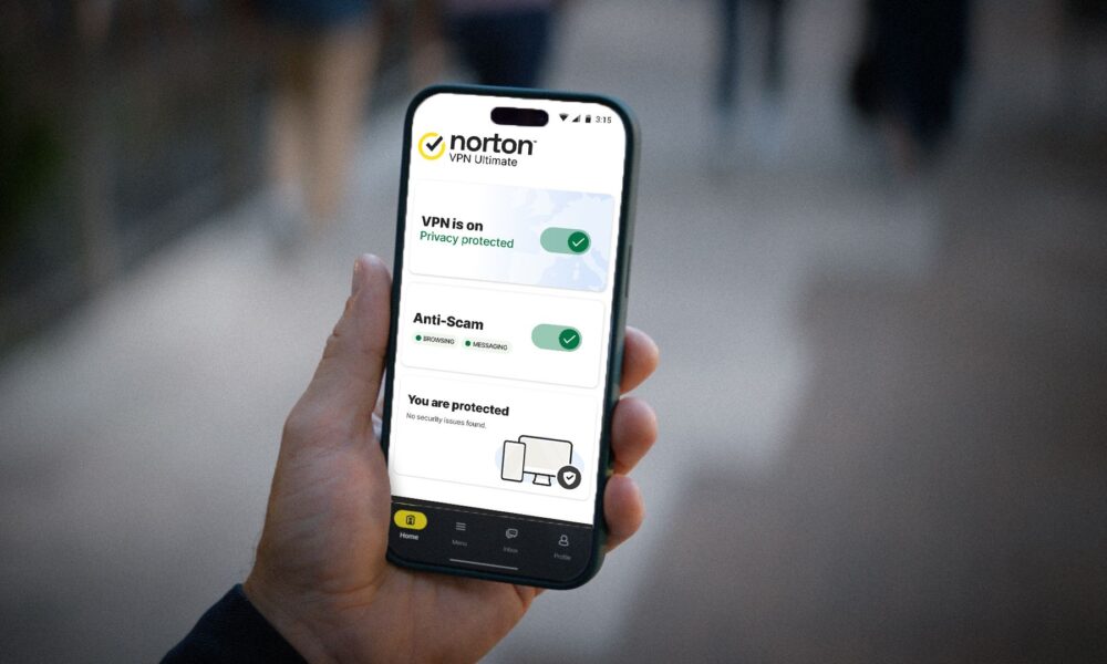 Norton VPN Ultimate showing on a smartphone screen