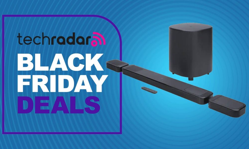 JBL Bar 1000 mk2 on blue background