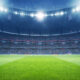 Football,Stadium,At,Night.,An,Imaginary,Stadium,Is,Modelled,And