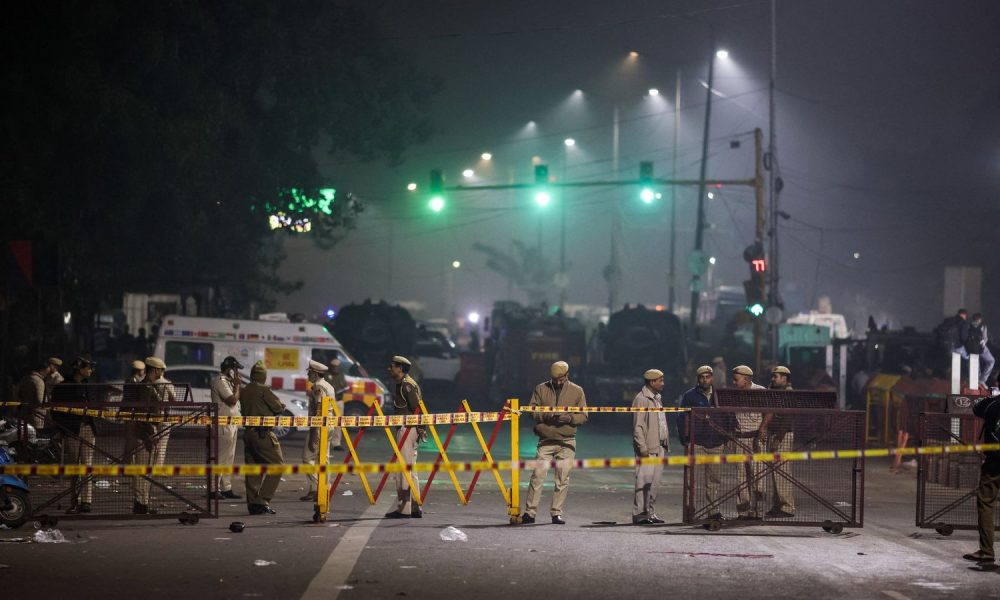 The scene after the explosion. Pic: Reuters