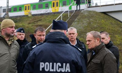 Donald Tusk (second from right) said it was fortunate a bigger tragedy had been avoided. Pic: Reuters