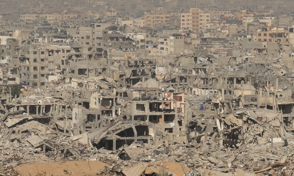 'Patchwork of dust and misery': At the Yellow Line dividing Gaza - where all that remains are skeletons of buildings | World News