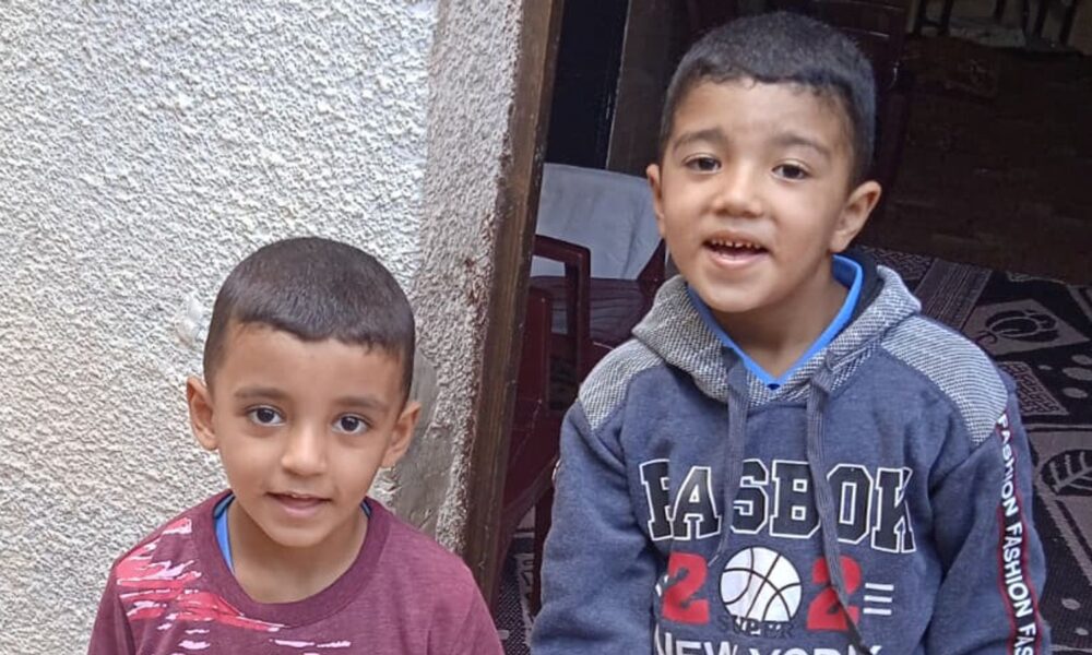 Fadi Abu Assi, 11, and Goma Abu Assi, eight