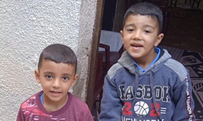 Fadi Abu Assi, 11, and Goma Abu Assi, eight