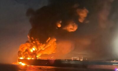 The blasts hit tankers off Turkey's Black Sea coast. Pic: Turkish Directorate General for Maritime Affairs/Reuters
