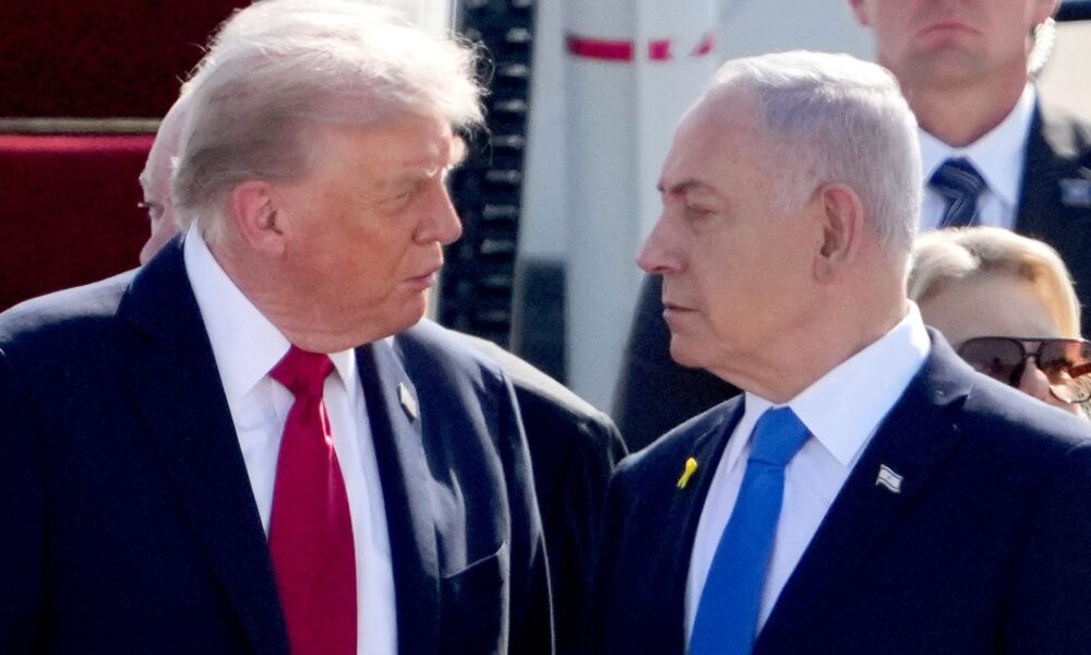 Donald Trump visited Benjamin Netanyahu in Israel in October. Pic: AP