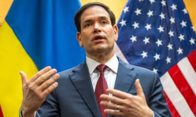 US secretary of state Marco Rubio in Geneva after peace talks with Ukraine. Pic: Reuters
