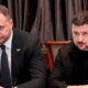 Andrii Yermak and Volodymyr Zelenskyy during a meeting earlier this year. Pic: Reuters