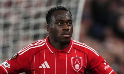 Nottingham Forest's Arnaud Kalimuendo celebrates scoring their side's second goal of the game during the UEFA Europa League,