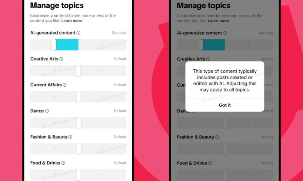 TikTok is letting users control how much AI content they see