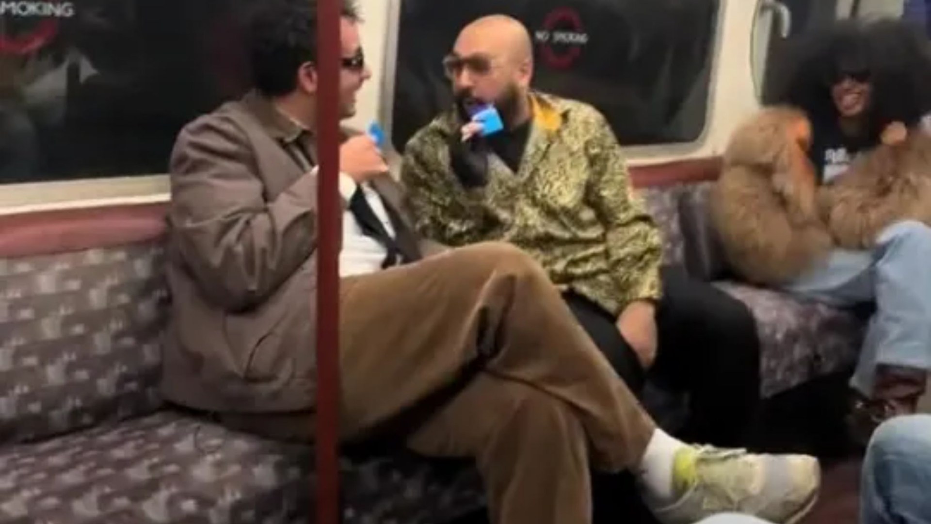 Commuters shocked as they spot Brit comedy legend ranting at viral TikTok star on the Bakerloo line