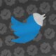 twitter bird with mask, background of verified check marks