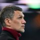 UDINE, ITALY - MARCH 18: Paolo Maldini, Technical Director of AC Milan, looks on prior to the Serie A match between Udinese Calcio and AC Milan at Dacia Arena on March 18, 2023 in Udine, Italy. (Photo by Alessandro Sabattini/Getty Images)