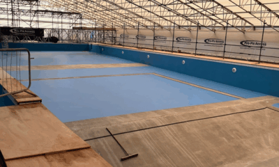 Painting at Hilsea Lido nears completion with protective tent scheduled to be taken down