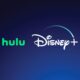 The Hulu and Disney+ logos on a blue background