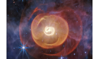 Webb telescope images an aging binary star system in the center of a four-layered cosmic dust shell