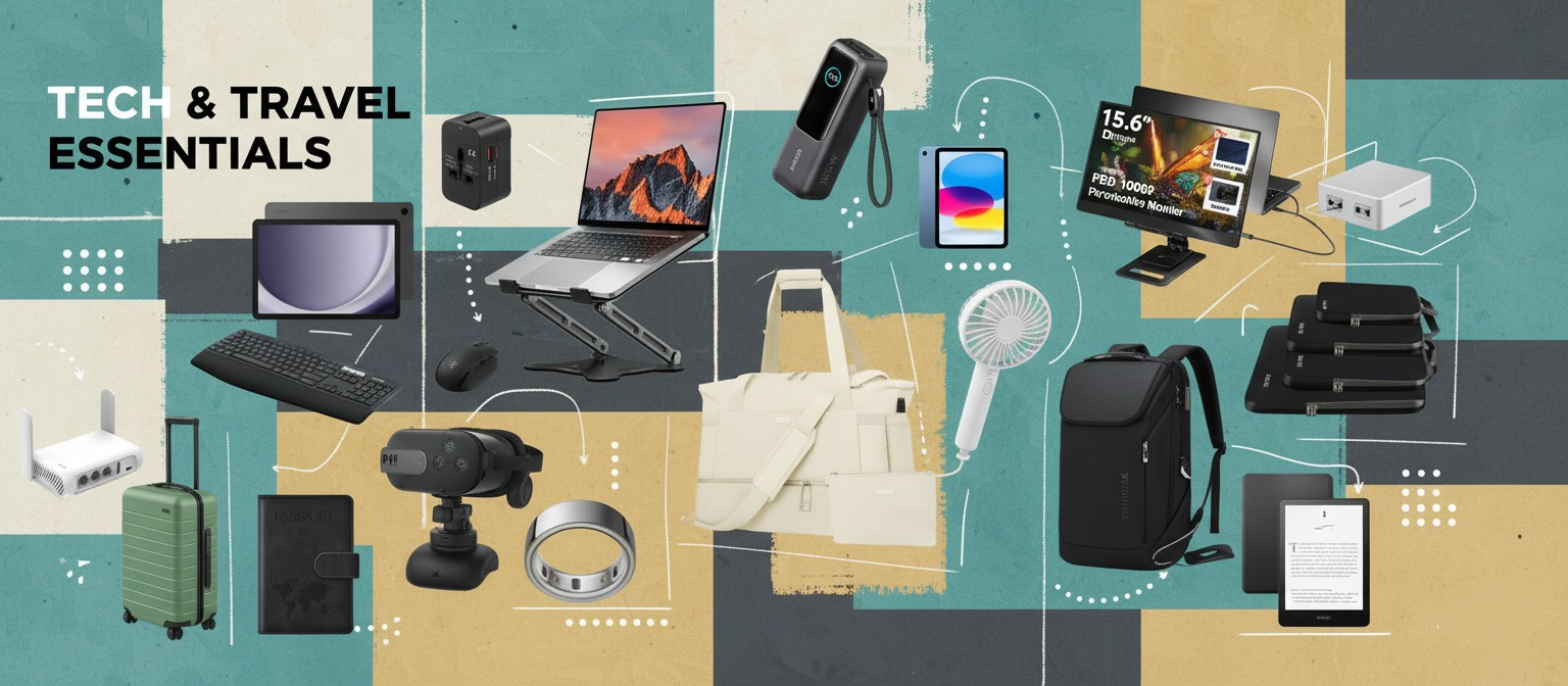 Travel tech collections collage