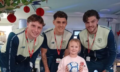 Stars pay special visit to hospice close to Welsh sporting legend's heart