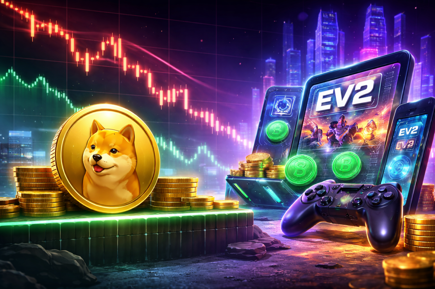 Market Pullback Tests Support as EV2 Presale Draws Focus to Web3 Gaming Activity