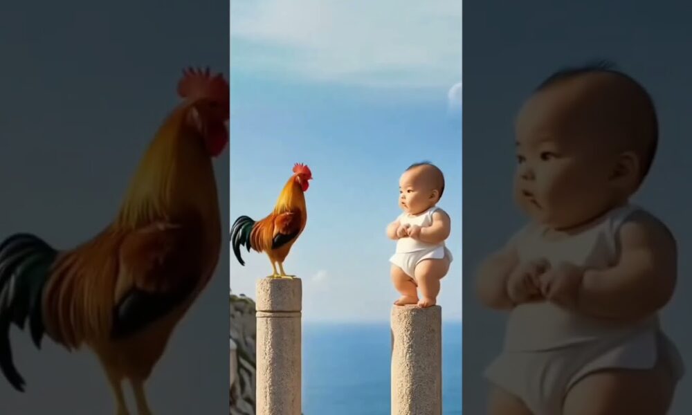 Funny videos are purely entertainment cute kids vs. rooster