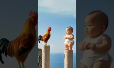 Funny videos are purely entertainment cute kids vs. rooster