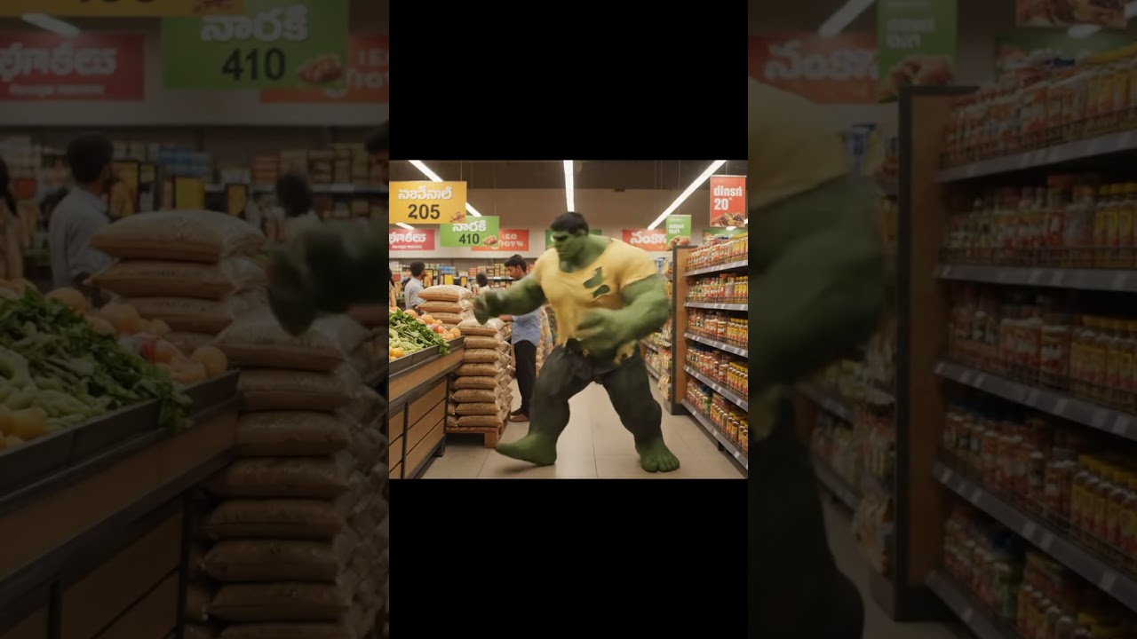 hulk supermarket #ai #aiart #entertainment #hulk #india #all