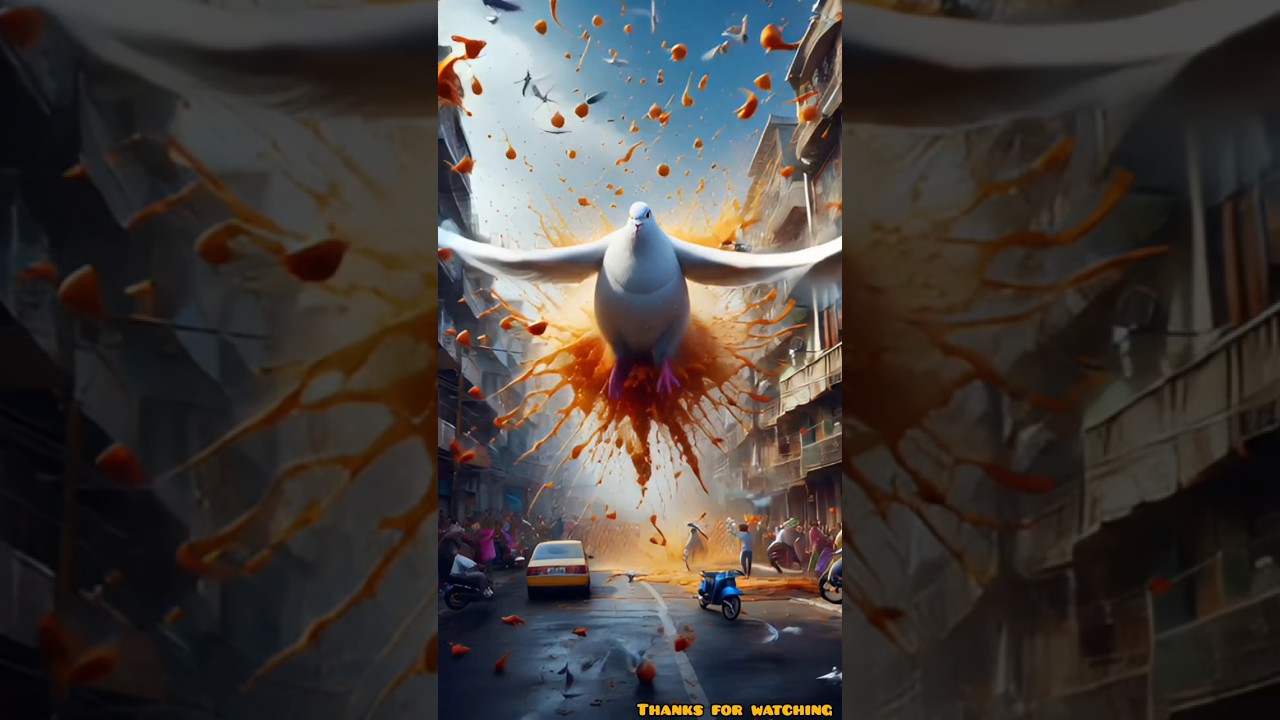 “Pigeon Gone Wild! 😱🕊️💥” #shorts #entertainment #ai #youtubeshorts