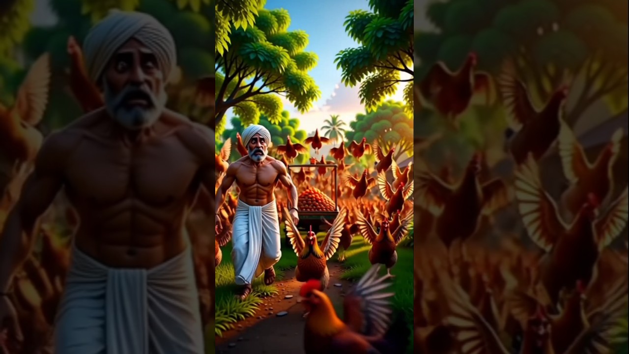 “The Farmer, the Gorilla, and the Flying Gulab Jamun Cart” #kisan #entertainment #shorts