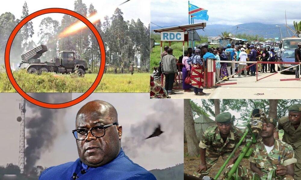 Dore amashusho yaho barashe nonaha,umupaka urafunzwe,kubera abinjira bigize impunzi,Tshisekedi