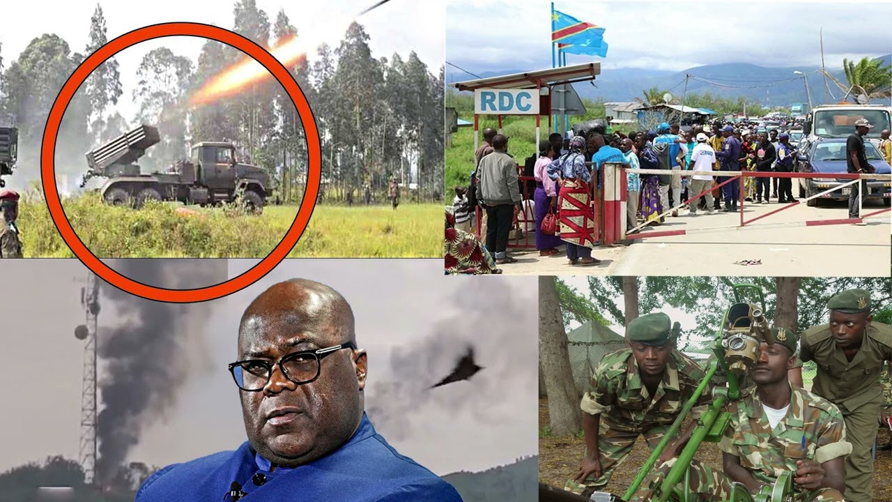 Dore amashusho yaho barashe nonaha,umupaka urafunzwe,kubera abinjira bigize impunzi,Tshisekedi