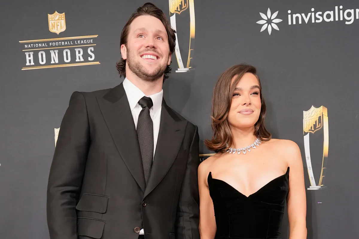 Bills' Josh Allen and Hailee Steinfeld surprise offensive line with unusual holiday gift