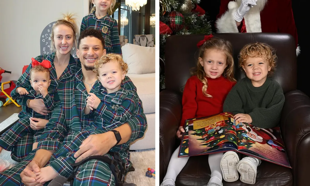 Britanny Mahomes and Patrick Mahomes show off their Christmas while the Chiefs were facing the Broncos