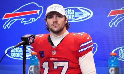 Josh Allen couldn't hide his anger after Bills failed two-point conversion to win against the Eagles