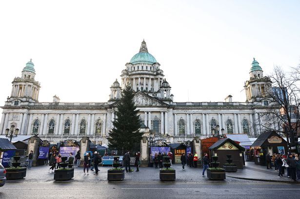In photos: Protests over flying of Palestine flag on Belfast City Hall
